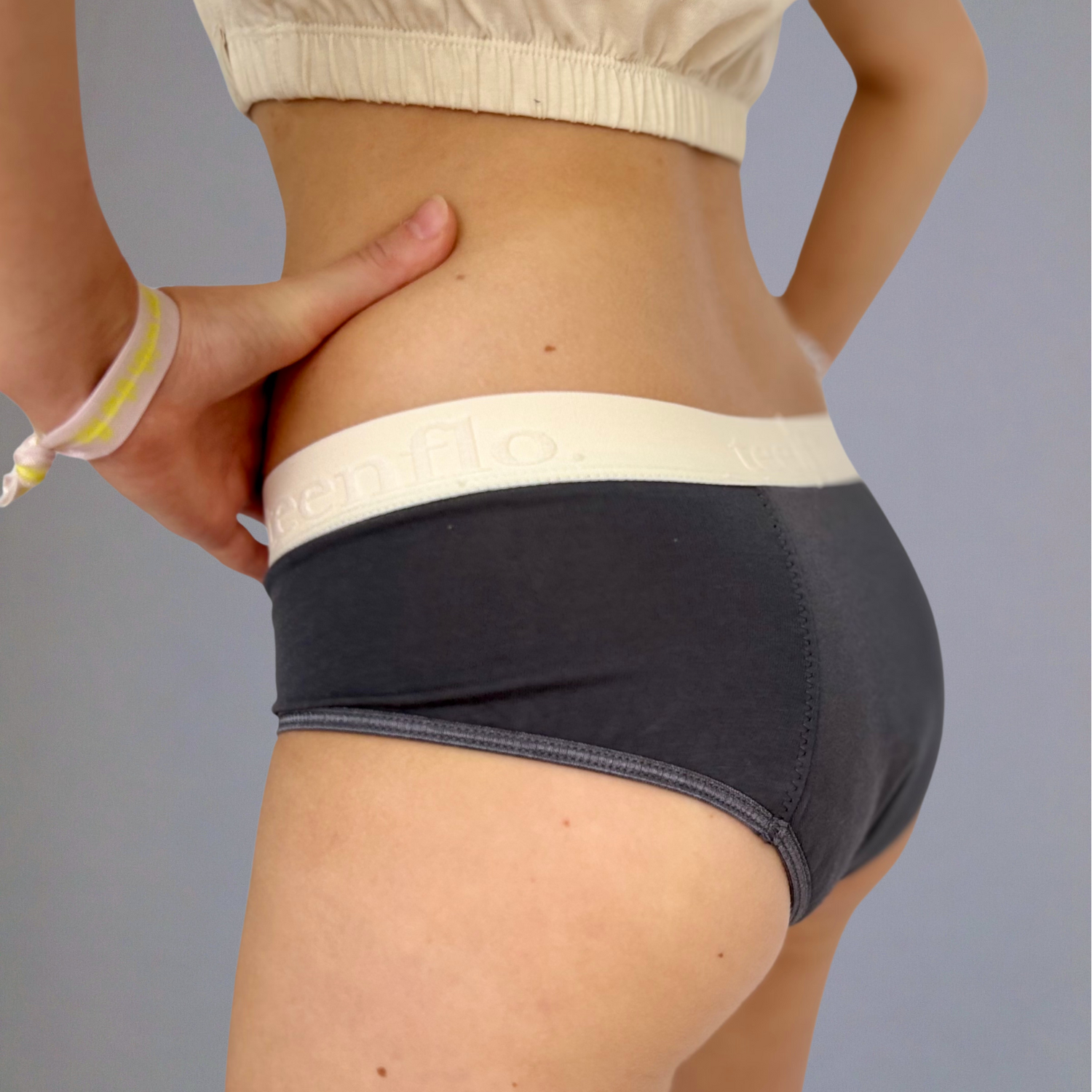 culotte menstruelle ado en coton bio gris