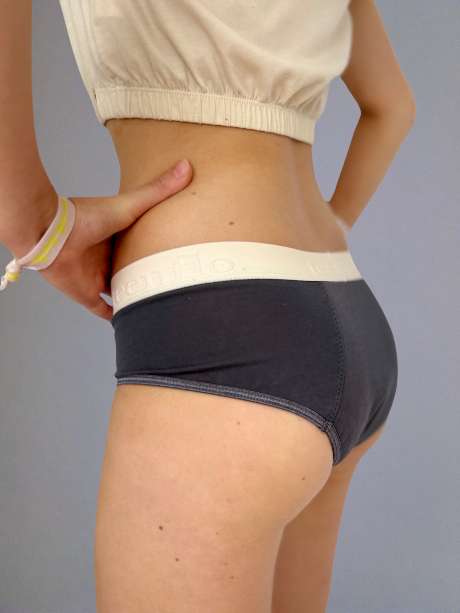 culotte menstruelle ado en coton bio gris
