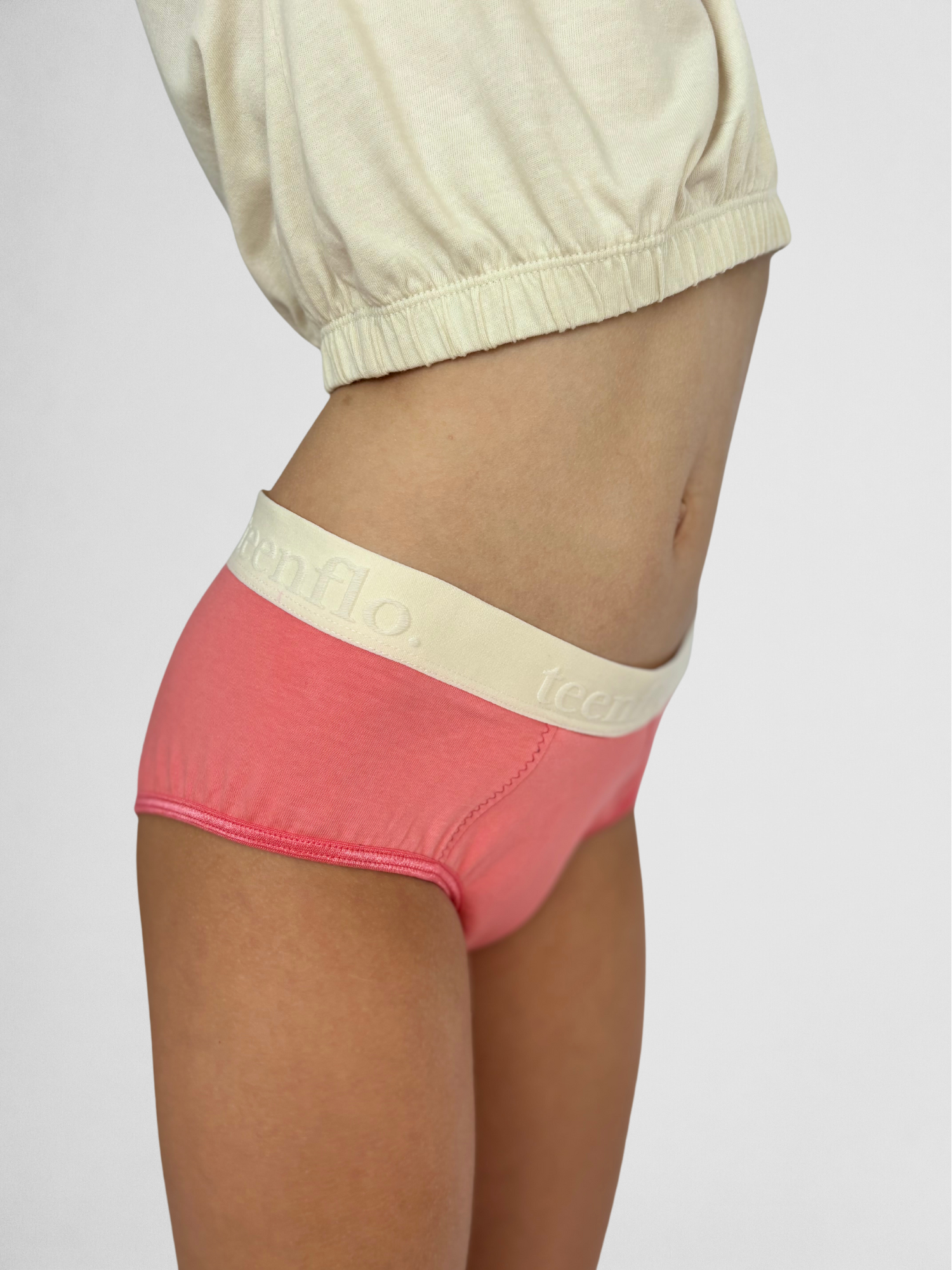 culotte menstruelle ado en coton bio rose