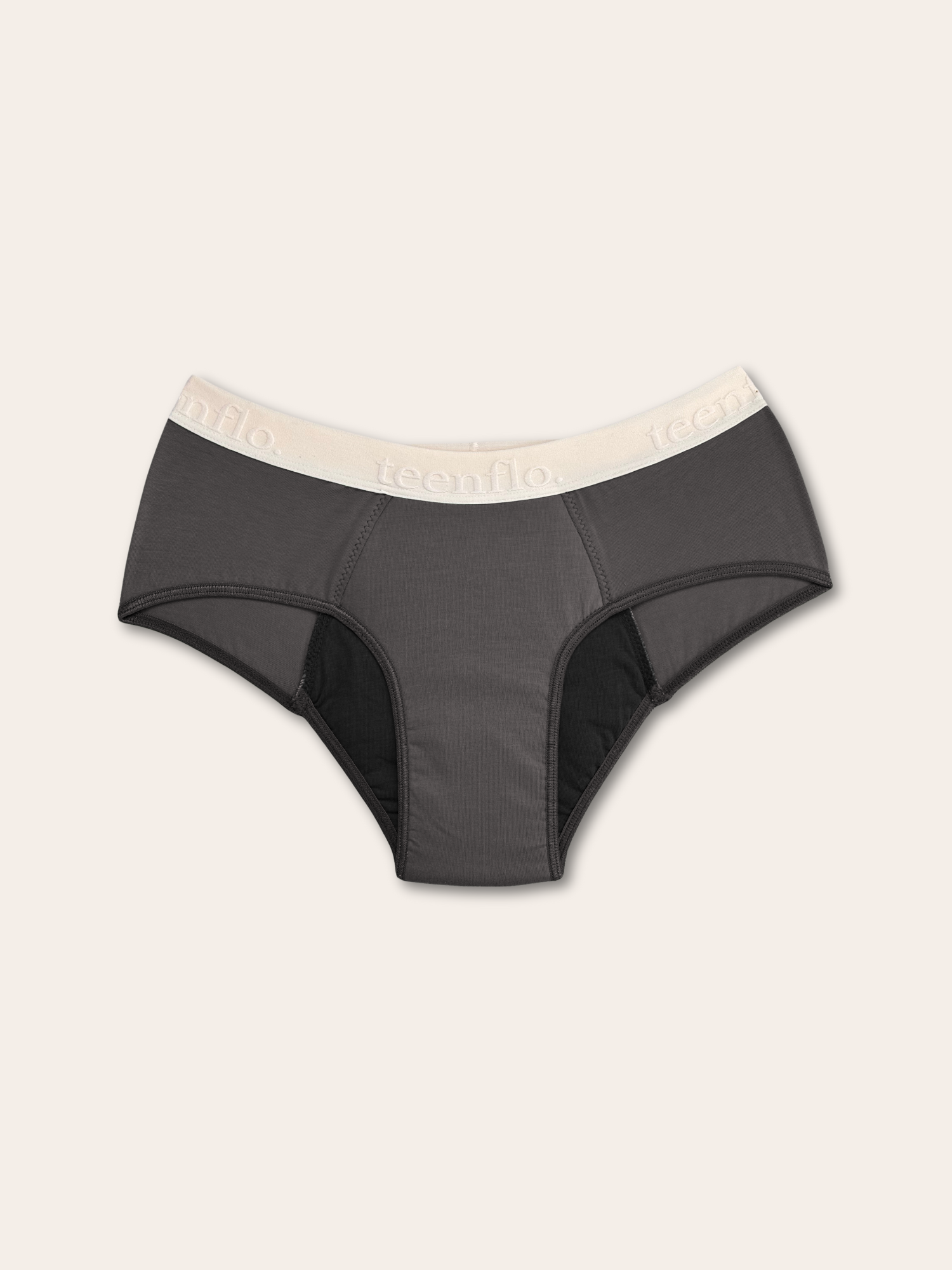 culotte menstruelle ado pour flux léger modèle hipster coloris gris photo packshot