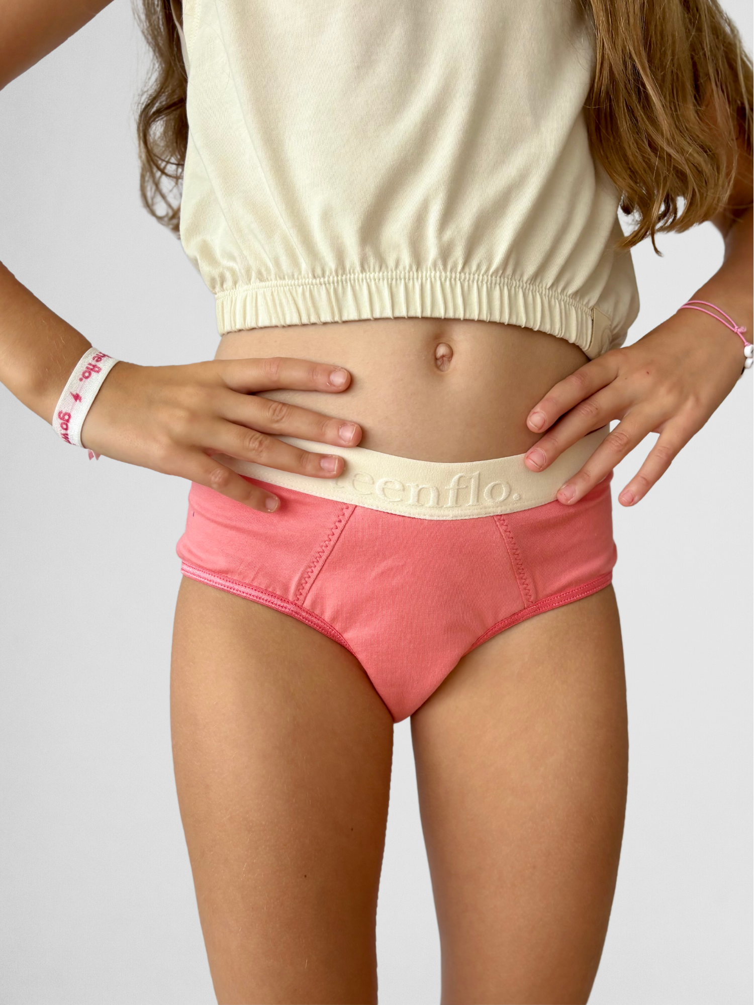 culotte menstruelle ado pour flux modéré à abondant modèle hipster coloris rose