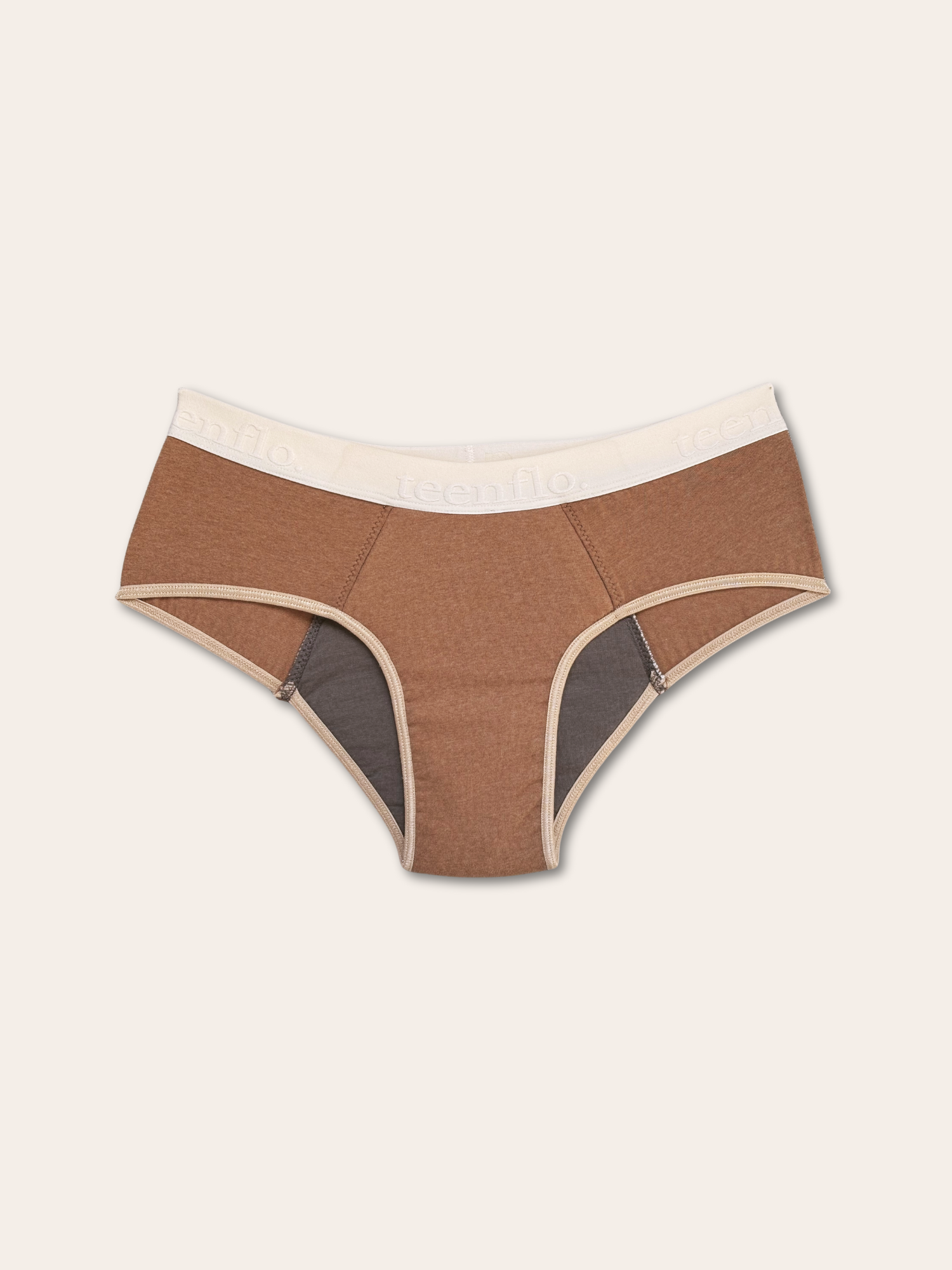 culotte menstruelle ado pour flux moyen à abondant modèle hipster coloris beige photo packshot