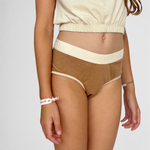 culotte menstruelle ado pour flux moyen à abondant modèle hipster coloris beige chair