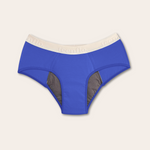 Photo packshot culotte menstruelle ado pour flux modéré à abondant modèle hipster coloris bleu